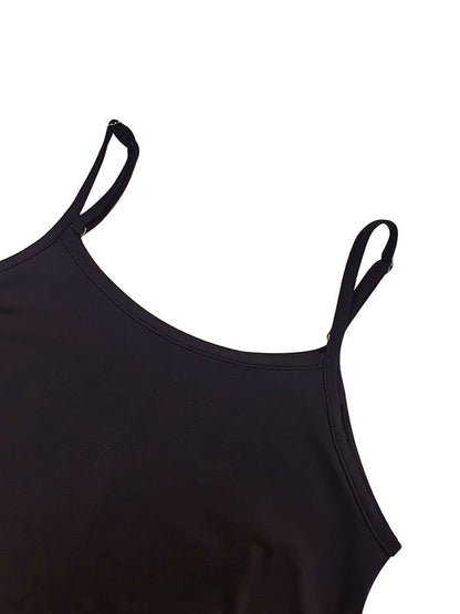 Robe longue ample sans manches asymétrique de couleur unie à col spaghetti 