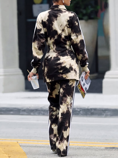 Pockets Contrast Color Buttoned Loose Long Sleeves V-neck Outerwear
