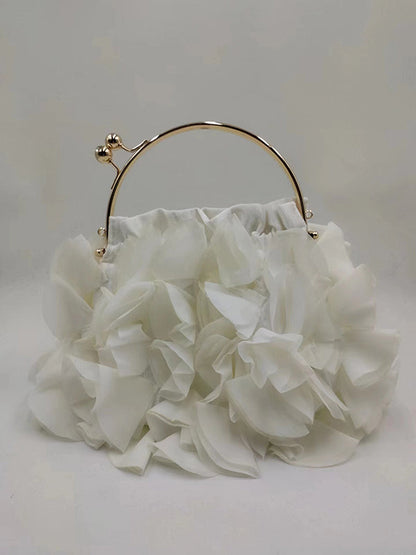 Three-Dimensional Flower Handbags WHITE One_size