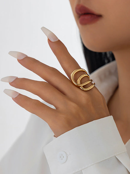 Irregularity Geometric Shiny Rings Accessories