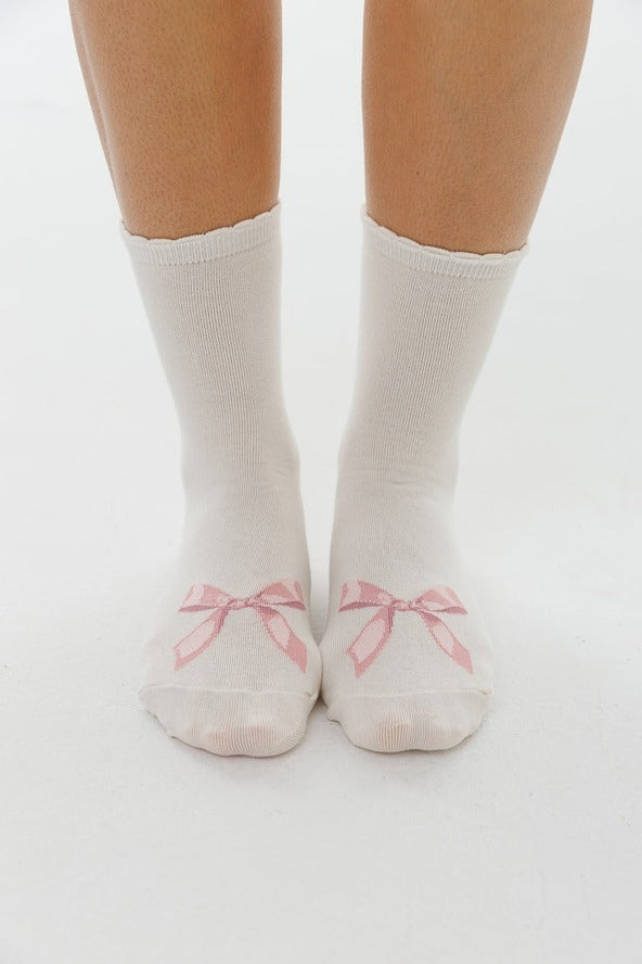 Pink Bow Socks