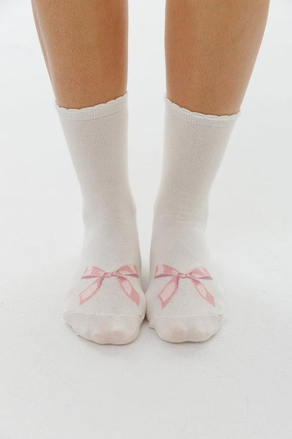 Pink Bow Socks