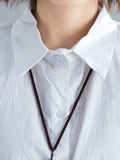 Chemise surdimensionnée à manches chauve-souris irrégulières et hautes 