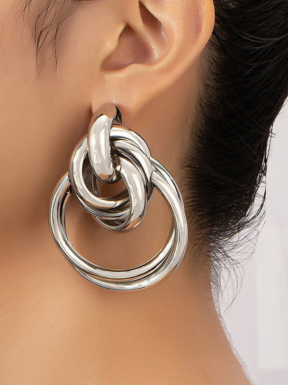 Geometric Hollow Shiny Earrings Accessories