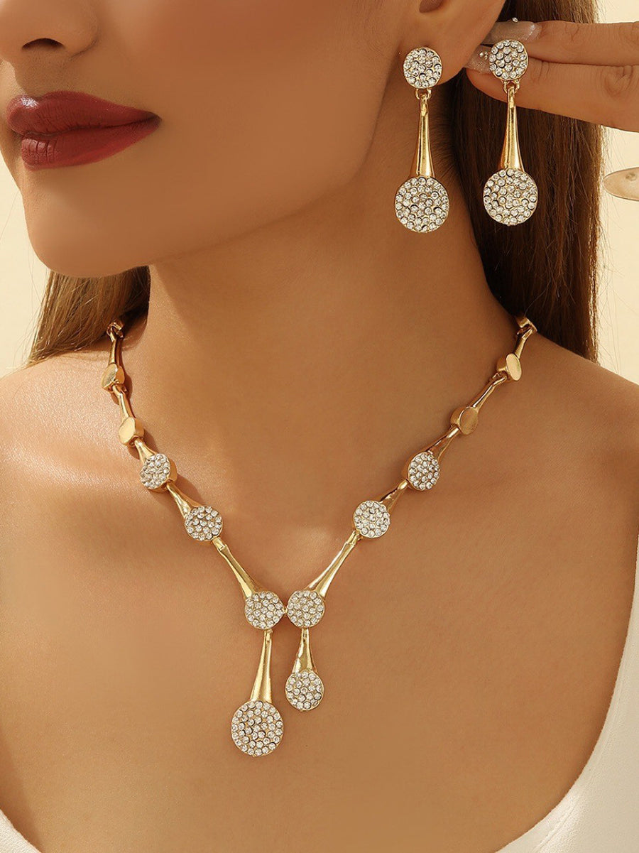 Rhinestone Geometric Necklaces Accessories Drop Earrings