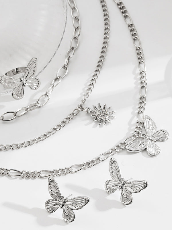 Colliers superposés en forme de papillon, accessoires 
