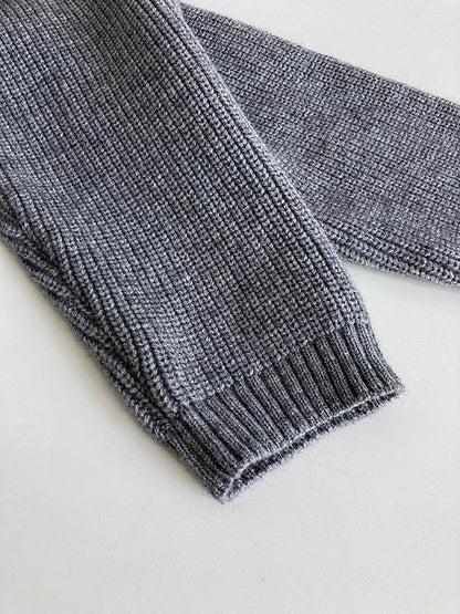 Long Sleeves Loose Split-Joint Split-Side Zipper High Neck Sweater Tops