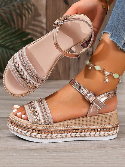 Open Toe Snakeskin Sandals