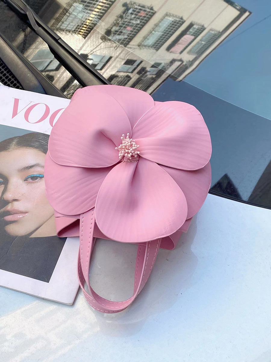 Solid Color Flower Shape Satchels Handbags