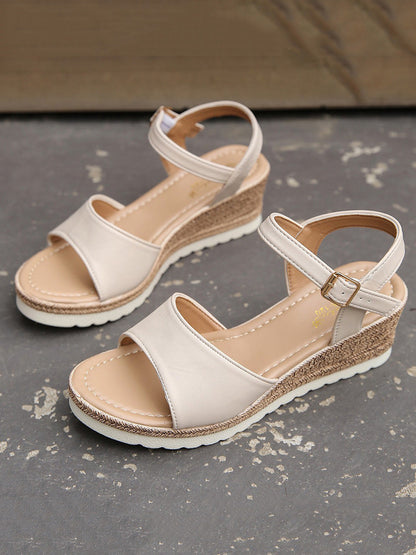 Ankle Strap Espadrilles Buckle Open Toe Sandals Wedges & Flatform Shoes