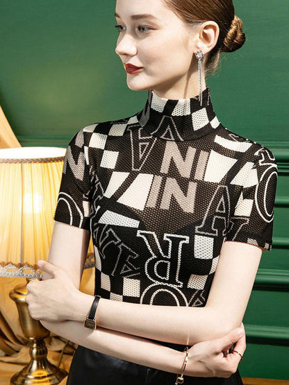 T-shirts à col montant imprimés Urban Skinny 