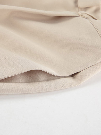 Cropped Sleeveless Buttoned Pockets Solid Color V-Neck Pants Two Pieces Set Vest Top