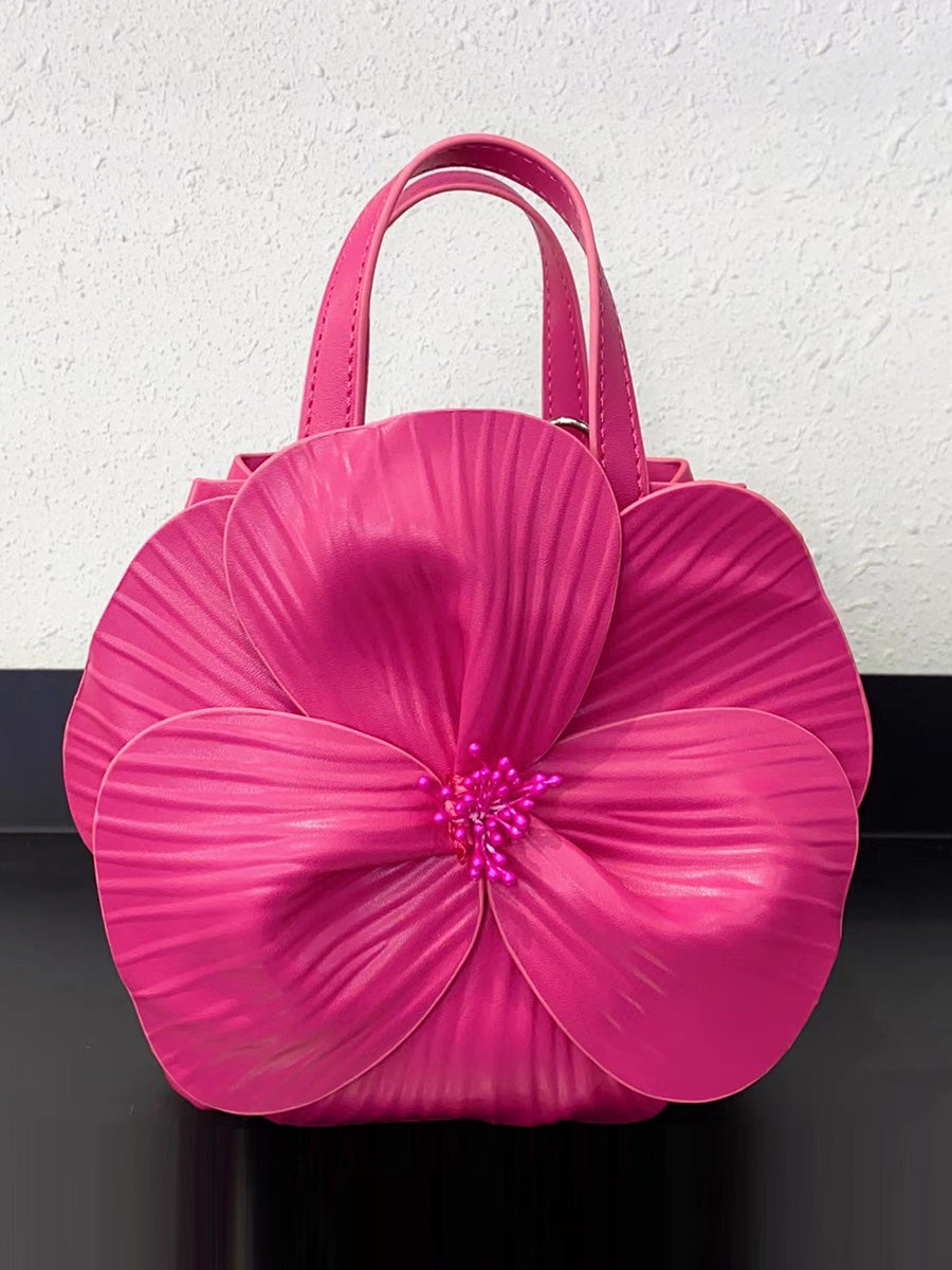 Solid Color Flower Shape Satchels Handbags