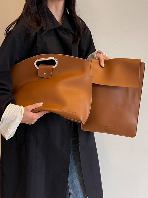 Two-Piece Set Hollow Solid Color Bags Accessories Handbags
