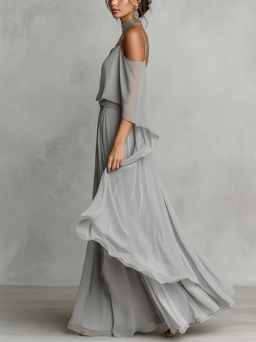High Waisted Irregularity Layered Pleated Ruffle Trim Solid Color Pants Trousers