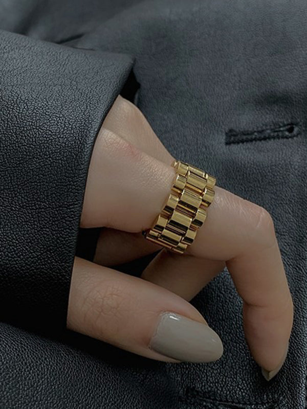 Bague originale, simple et cool, couleur unie 