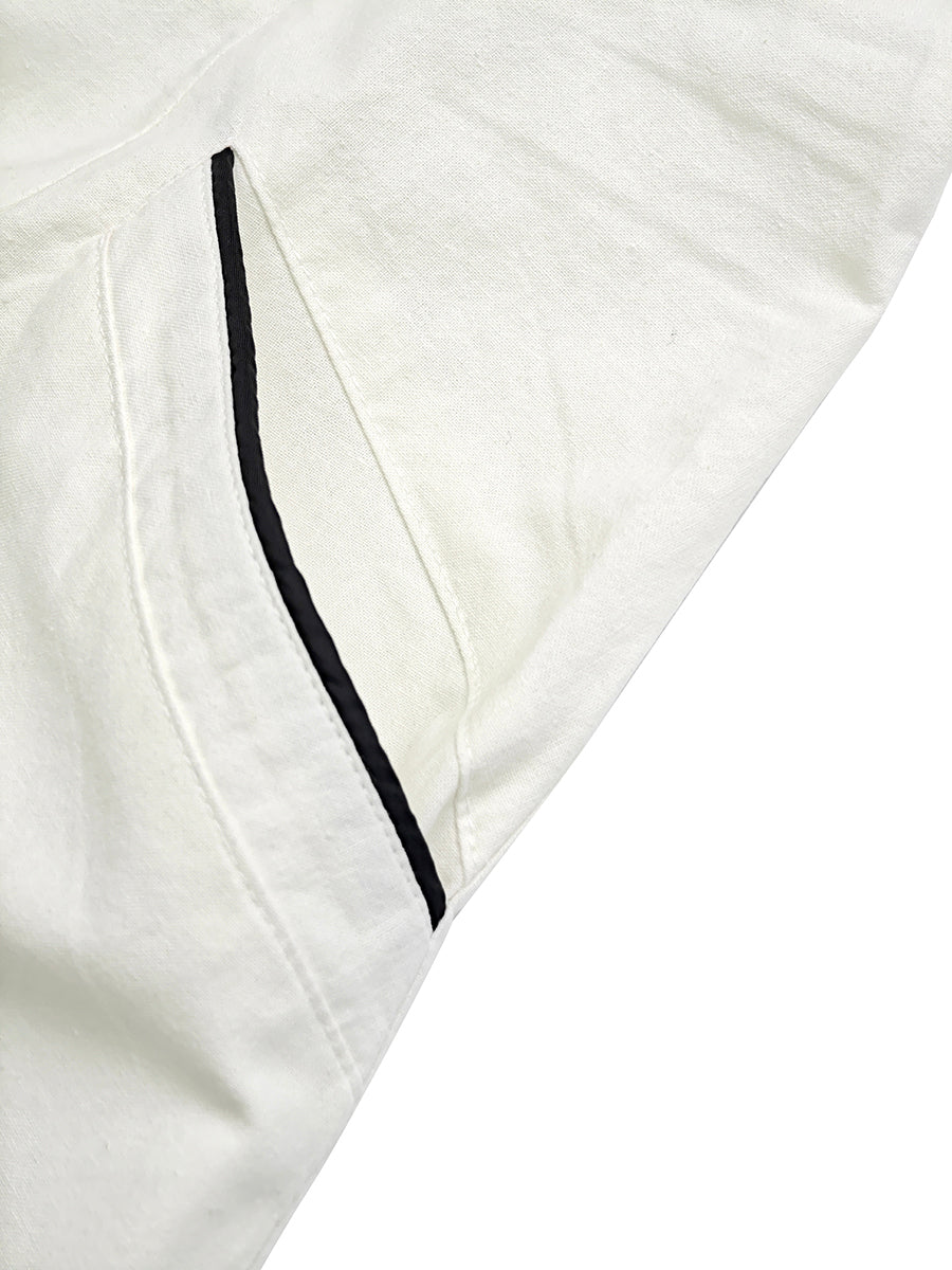A-Line High Waisted Pockets Solid Color Zipper Stand Collar Midi Dresses