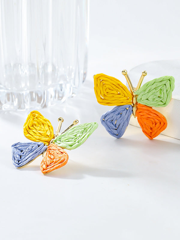 Boucles d'oreilles pendantes en forme de papillon 