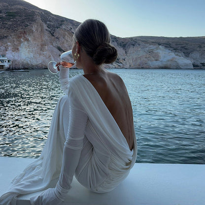 Quintina Plunging Back Maxi Dress