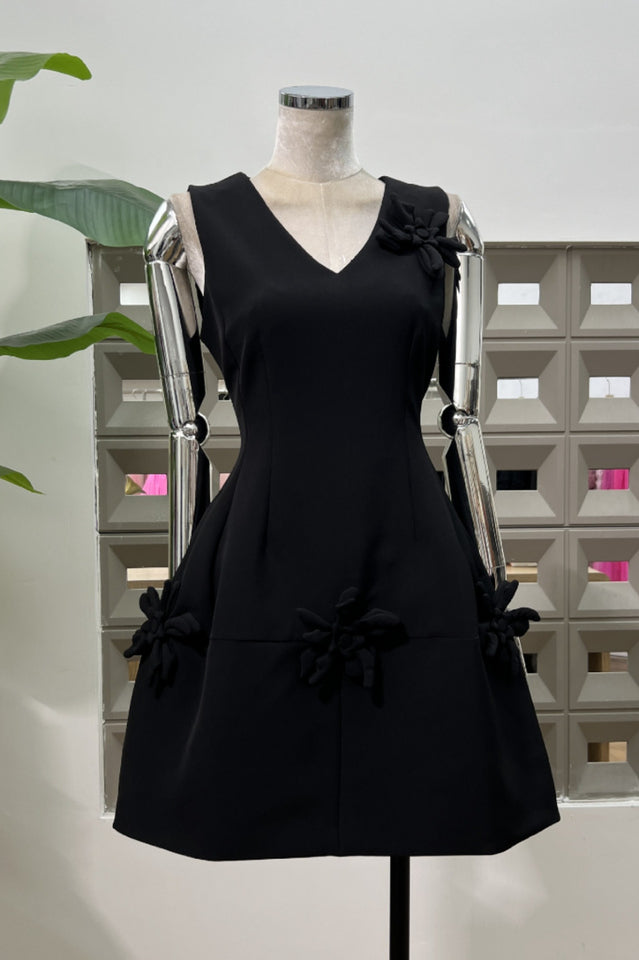 Bertina Floral Applique Mini Dress