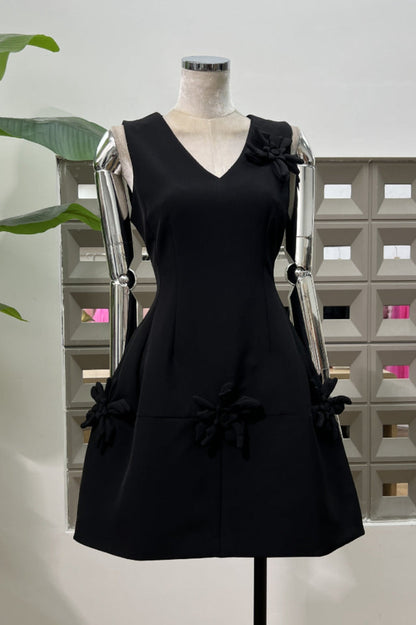 Bertina Floral Applique Mini Dress