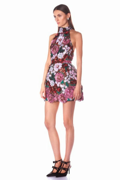Polasa Sequins Flower Mini Dress