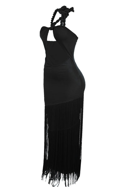 Coastal Rhythm Fringes Maxi Dress