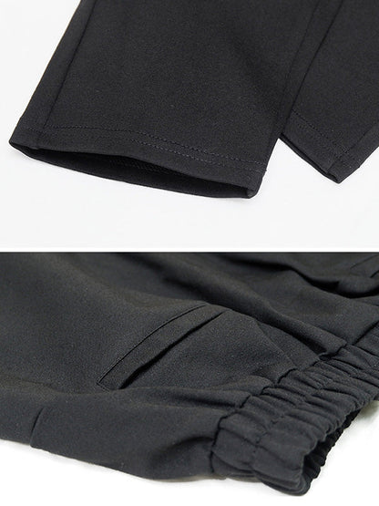 Casual Loose Split-Joint Solid Color High-Waisted Harem Pants