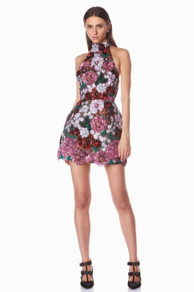 Polasa Sequins Flower Mini Dress