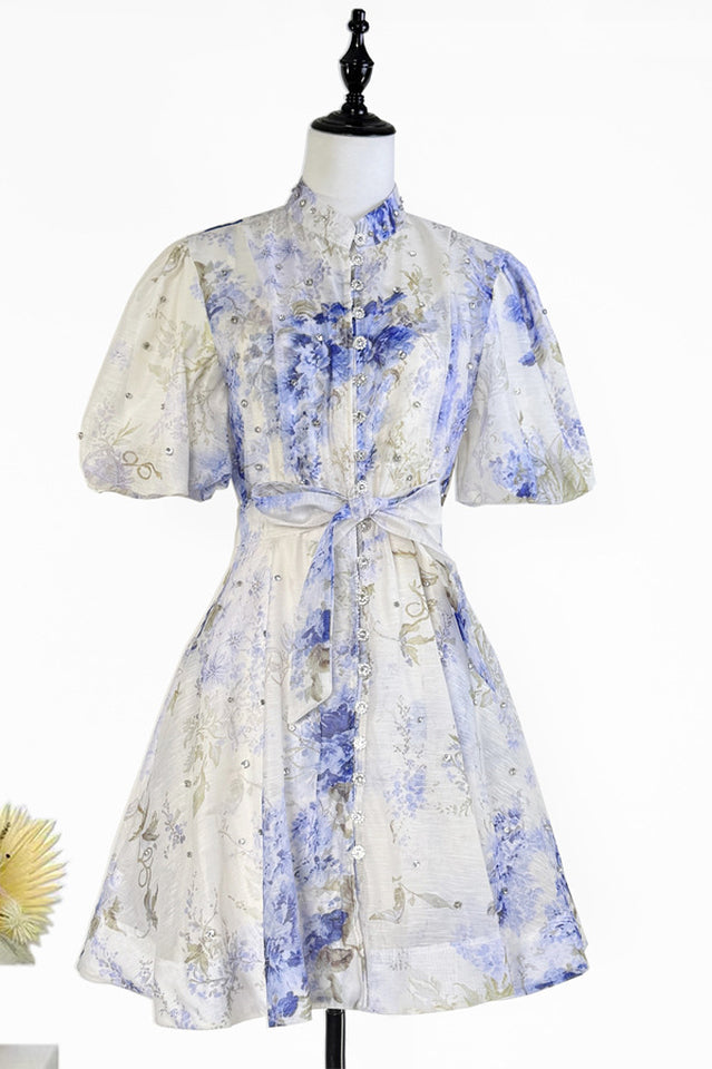 Caroline Floral Print Mini Dress