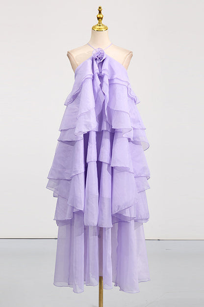 Sibley Halterneck Tiered Ruffle Maxi Dress