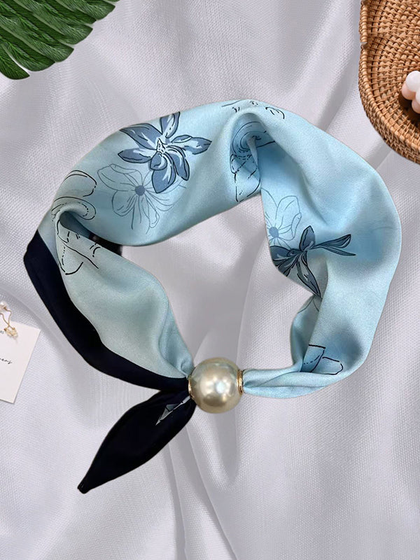 Printed Split-Joint Shawl&Scarf BLUE One_size