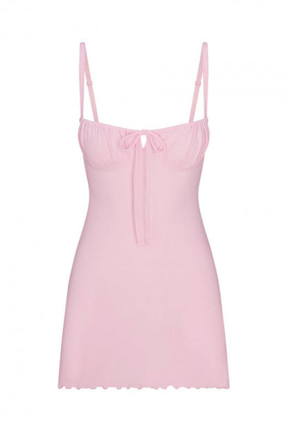 SKIMS Logo Pointelle Mini Dress