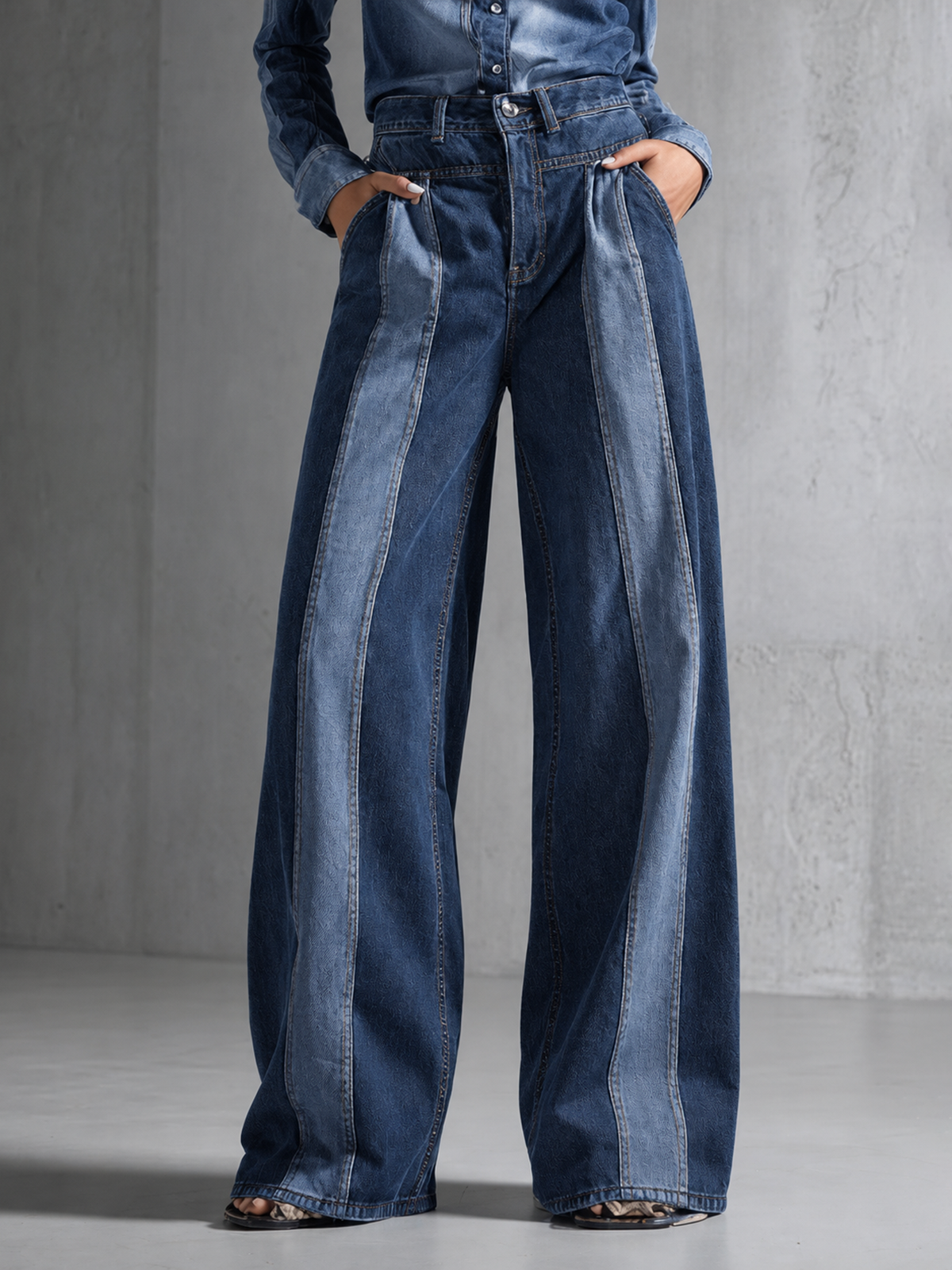 Zipper Split-Joint Pockets Elasticity Buttoned High Waisted Jean Pants Bottoms