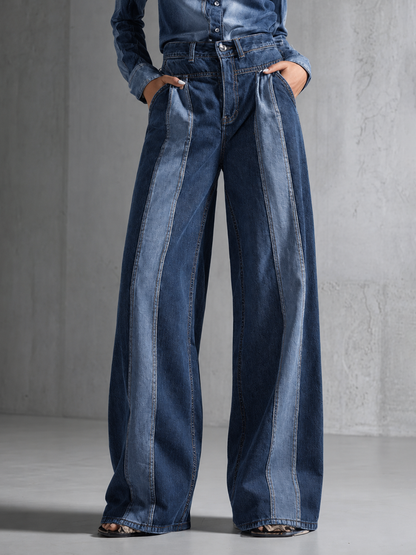 Zipper Split-Joint Pockets Elasticity Buttoned High Waisted Jean Pants Bottoms