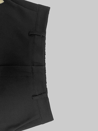 High Waisted Loose Flower Print Pockets Pants Trousers