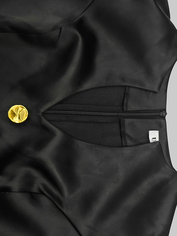 Lange Ärmel, Puffärmel, geknöpft, einfarbig, tiefer V-Ausschnitt, Midikleider 