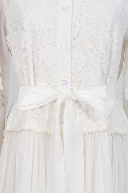 Quenna Lace Panel Midi Dress