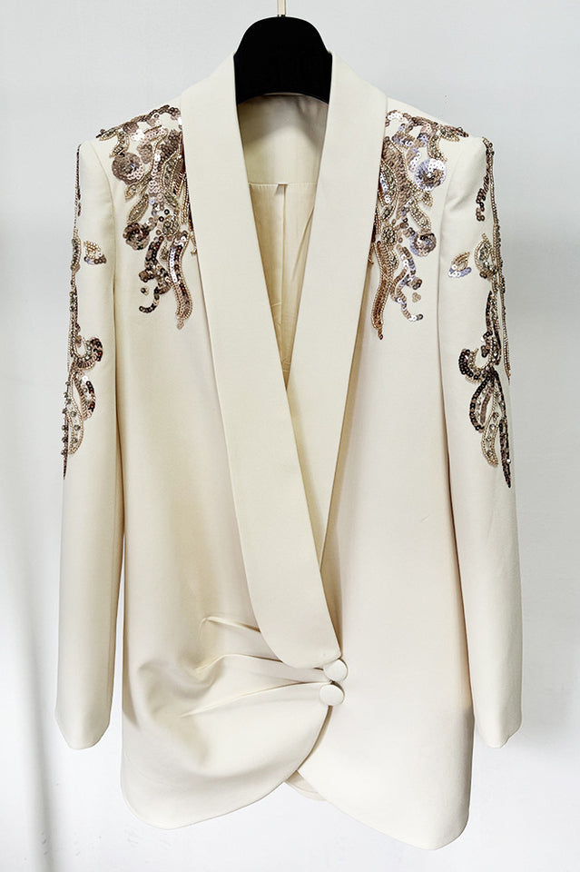 Kallie Sequin Embellished Blazer Mini Dress