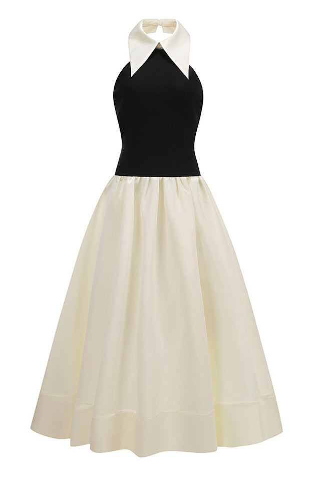 Spiral Lapel leeveless Maxi Dress