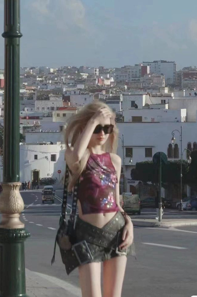 Hotfix Backless Mesh Top