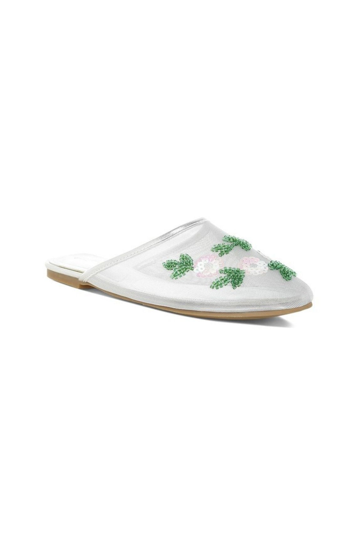 Nahra Mesh Sequin Beaded Mules