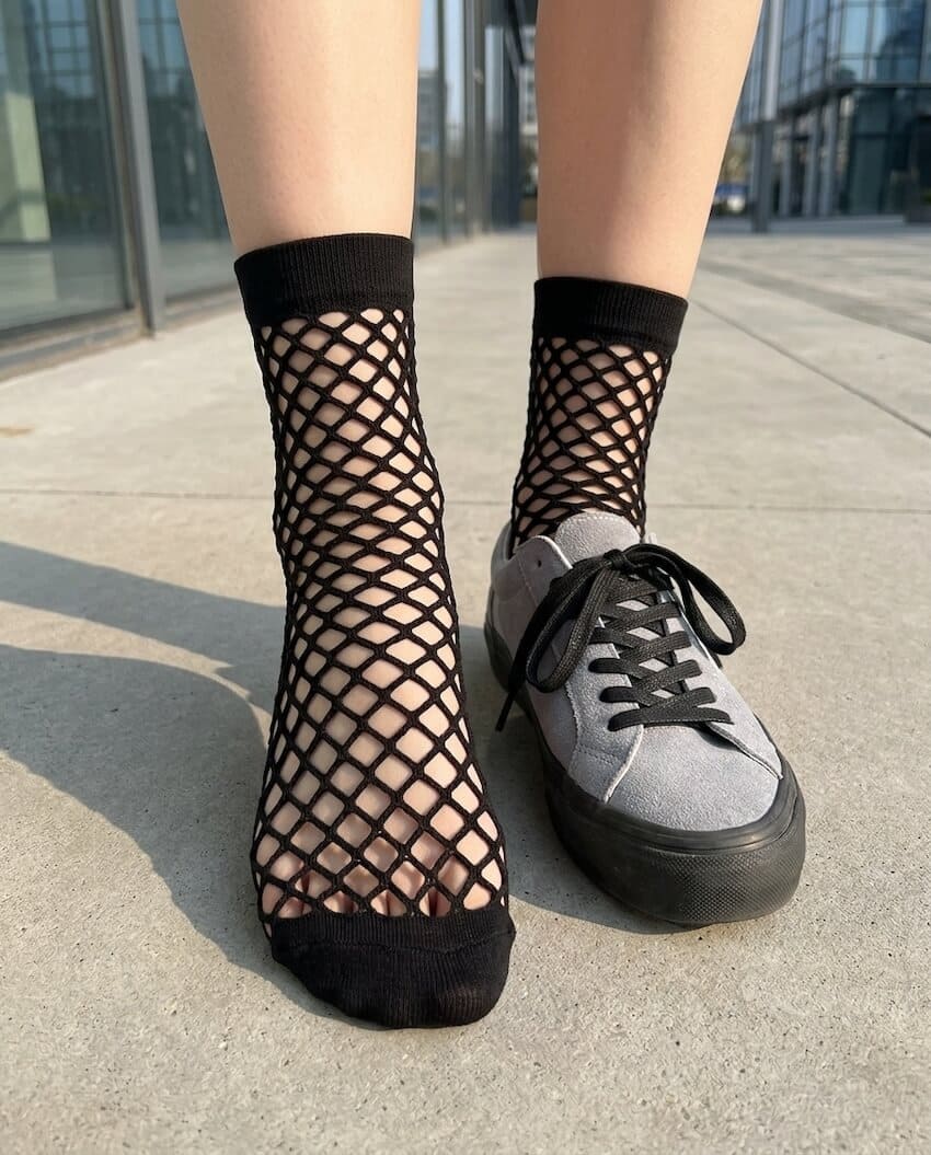 Bundled Pack, Midnight Lattice Fishnet Socks