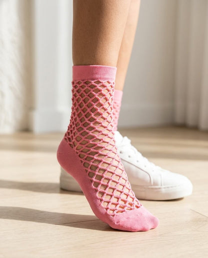 Midnight Lattice Fishnet Socks