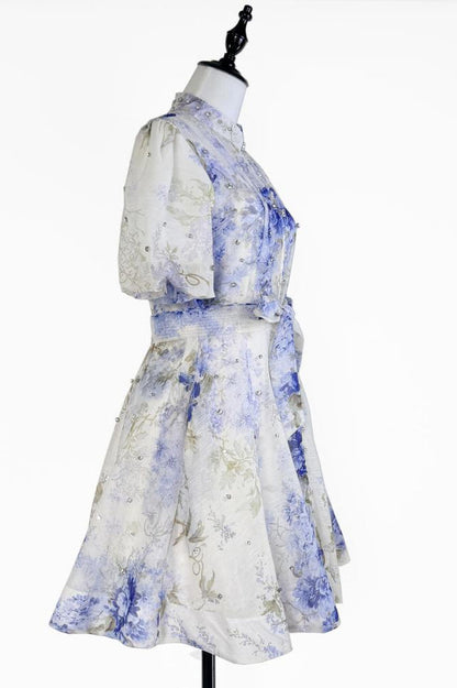 Caroline Floral Print Mini Dress