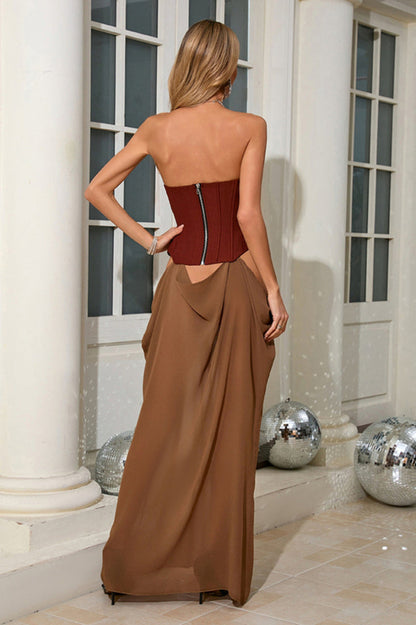 Ardelis Strapless Corset Lace Up Dress