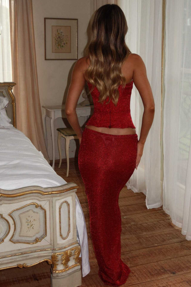 Roline Strapless Flowers Maxi Set