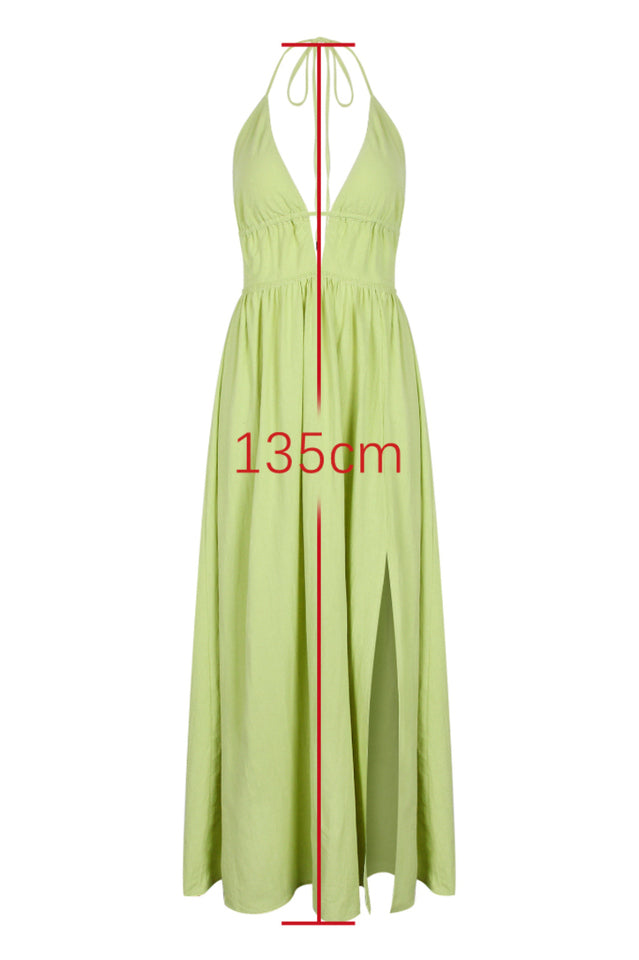 Isla Linen Halter Maxi Dress