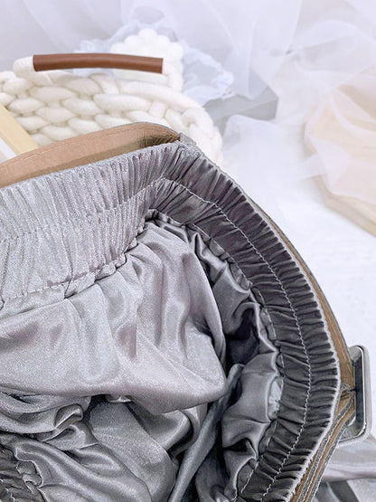 Loose Pleated Solid Color Skirts Bottoms