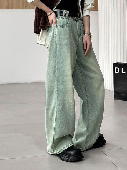 High Waisted Loose No Belt Pockets Jean Pants Bottoms